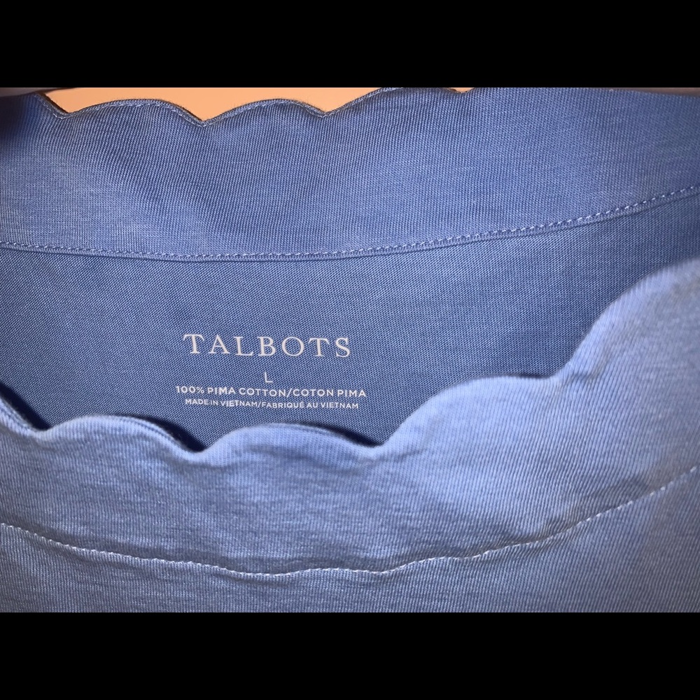 TALBOTS blue top Pima cotton